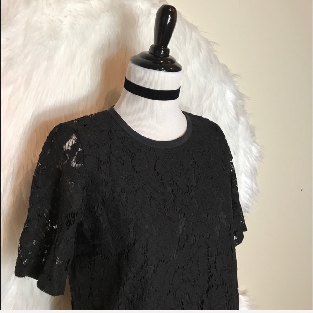 Madewell Black Lace Refined Top - Picture 3 of 6